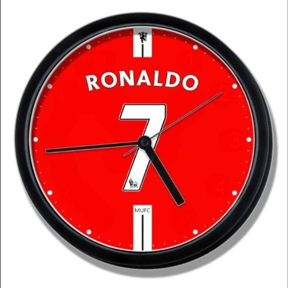 Clock Wall Decor Cristiano Ronaldo Jersey Manchester United Wall